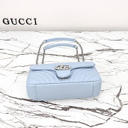 Gucci Marmont Leather Shoulder Bag Blue size 26x15x7cm - 5