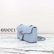 Gucci Marmont Leather Shoulder Bag Blue size 26x15x7cm - 4