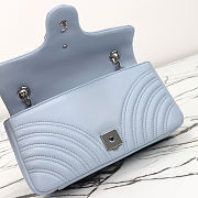 Gucci Marmont Leather Shoulder Bag Blue size 26x15x7cm - 3