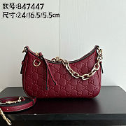 GG Emblem Rosso Ancora red GG leather size 24x16.5x5.5cm - 1