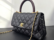 Chanel Coco Bolsa Handle Caviar Preta Bag Black size 14×24×10cm - 6