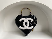 Vintage Chanel Heart Vanity Bag Black and White  - 1