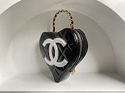 Vintage Chanel Heart Vanity Bag Black and White  - 6