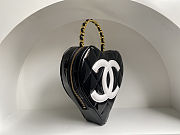Vintage Chanel Heart Vanity Bag Black and White  - 4
