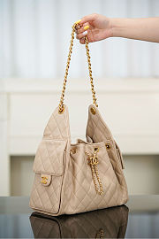 Chanel 25 Small Handbag Grained Calfskin & Gold-Tone Metal Beige size 30x26x14cm - 2