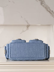 Chanel Large Cargo Hobo Bag Light Blue Washed Denim Brushed Gold Hardware size 22x31x15cm - 2