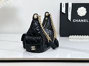 Chanel 25C Shiny Lambskin Shoulder Bag Black size 22x31x15cm - 6