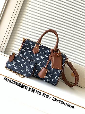 LV Speedy P9 Bandoulière 25 Indigo Blue size 25x15x15cm