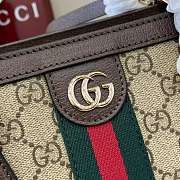 Gucci Ophidia small tote bag Beige and dark brown GG Monogram size 25.5x18x10.5cm - 2