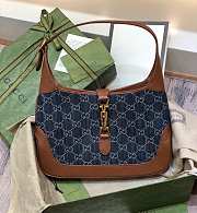 Gucci Jackie 1961 Small Gg Jacquard Denim Shoulder Bag size 28x19x4.5cm - 6