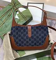 Gucci Jackie 1961 Small Gg Jacquard Denim Shoulder Bag size 28x19x4.5cm - 5