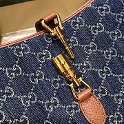 Gucci Jackie 1961 Small Gg Jacquard Denim Shoulder Bag size 28x19x4.5cm - 2