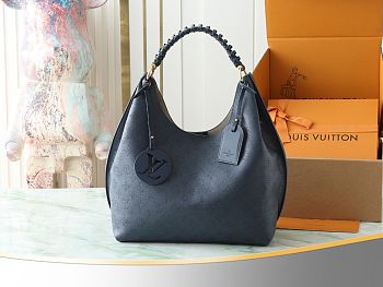 Louis Vuitton Carmel Mahina Hobo Bag Navy size 35x40x17cm
