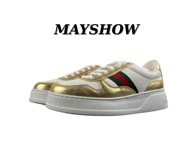  Gucci chunky sneaker in Golden metallic leather 848307AAFMN8044 - 1