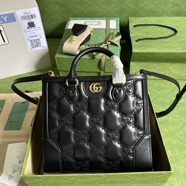 Gucci small GG matelassé top-handle bag in Black size 23x22x10cm - 1