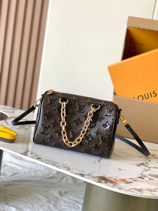LV Speedy Bandouliere 20 Monogram coated canvas size 20.5x15x13cm - 1