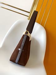 LV CarryAll PM Mahina Leather Chocolate Brown size 22x34x11cm - 6