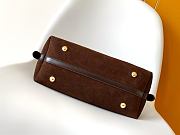 LV CarryAll PM Mahina Leather Chocolate Brown size 22x34x11cm - 3