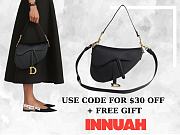 Dior Saddle Bag with Strap Black Gold 25.5*20*6.5cm - 1
