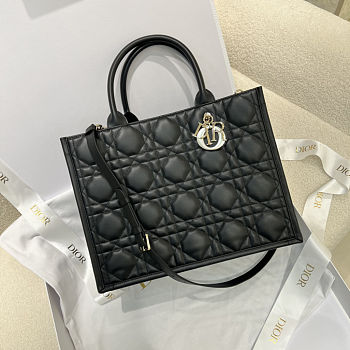 Dior Book Tote Black Macrocannage Calfskin size 36cm