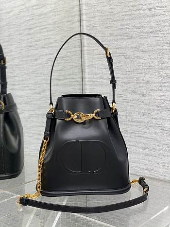 Dior C'est Bag Black CD-Embossed Calfskin size 24x10x24.5cm