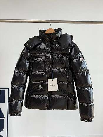 Moncler Glareins Braided Trim Hooded Short Down Jacket black color