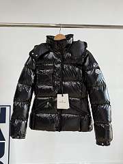 Moncler Glareins Braided Trim Hooded Short Down Jacket black color - 5