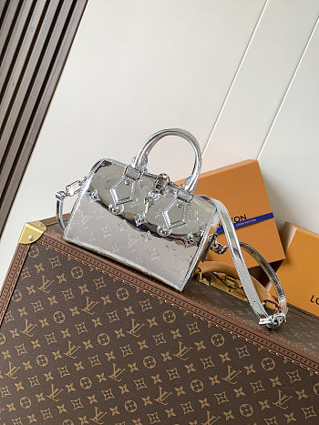 LV Speedy Bandoulière 20 Silver size 20.5 x 13.5 x 12 cm