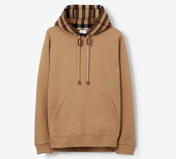Burberry Checked Hood Cotton Hoodie - 1