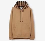Burberry Checked Hood Cotton Hoodie - 1