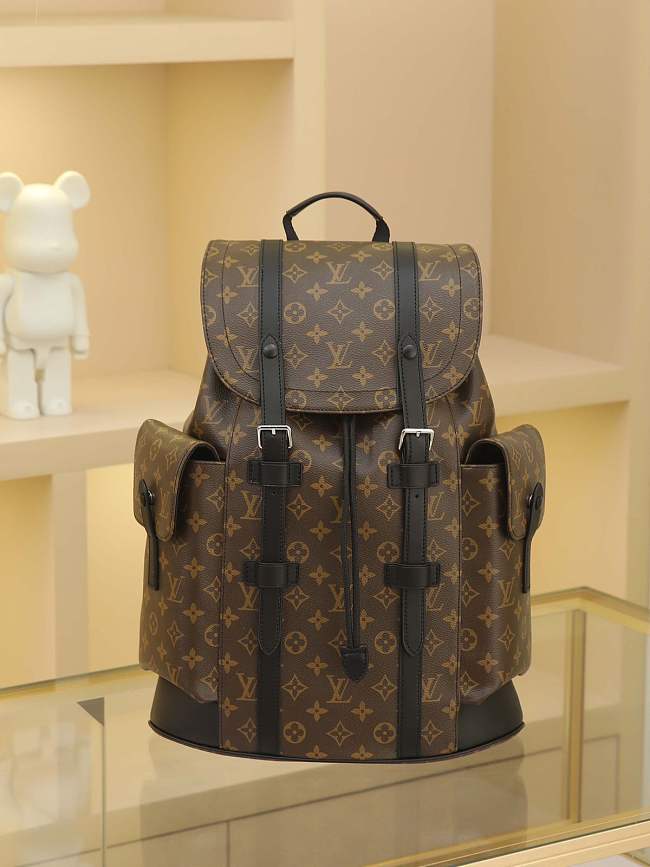 LV Christopher MM Monogram Macassar Canvas backpack M43735 - size 41 cm - 1