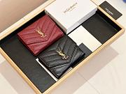 YSL Burgundy mini wallet - size 11*10*2 cm - 3
