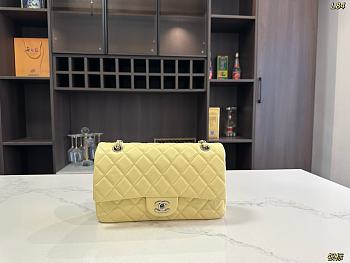 Chanel Classic  Flap Bag  Light Yellow Lambskin size 25cm