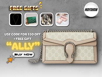 Gucci Dionysus GG bag Beige and white size 25x13.5x7cm