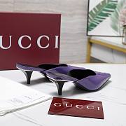 Gucci Purple Patent Leather Kitten Heel Mules - 6