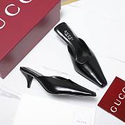 Gucci black  Patent Leather Kitten Heel Mules - 6