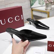 Gucci black  Patent Leather Kitten Heel Mules - 4