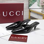 Gucci black  Patent Leather Kitten Heel Mules - 3