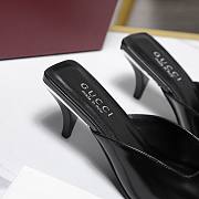 Gucci black  Patent Leather Kitten Heel Mules - 2