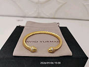 David Yurman Gold 4mm Round-Tip Diamond Bangle - 3