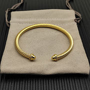 David Yurman Gold 4mm Round-Tip Diamond Bangle - 4