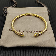 David Yurman Gold 4mm Round-Tip Diamond Bangle - 5