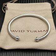 David Yurman silver 4mm Round-Tip Diamond Bangle - 1