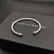 David Yurman silver 4mm Round-Tip Diamond Bangle - 2
