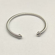 David Yurman silver 4mm Round-Tip Diamond Bangle - 3