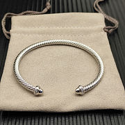 David Yurman silver 4mm Round-Tip Diamond Bangle - 6