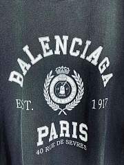 Balenciaga Paris 1917 Crest Logo T-Shirt – Washed Black - 5