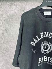 Balenciaga Paris 1917 Crest Logo T-Shirt – Washed Black - 6