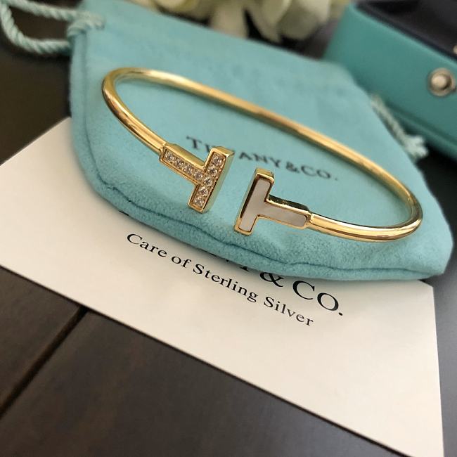 Tiffany T Open Bangle Bracelet – Gold Tone - 1