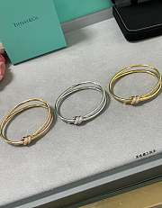 Tiffany Knot Double Bangle Bracelet – Yellow Gold Tone - 4